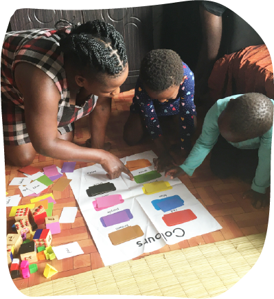 Kids with colours chart
